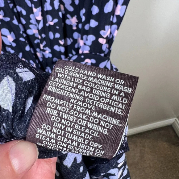 Mister Zimi Lottie Maxi Dress Size 6 Blue Purple Puff Sleeve Vacation Tiered - Picture 10 of 10